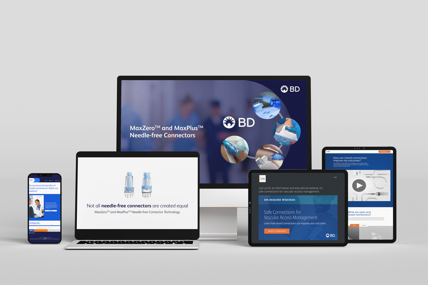 Becton Dickinson webpage layout showcasing responsiveness.