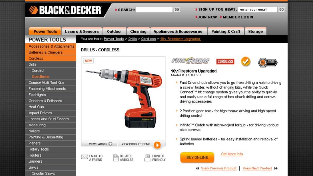 Black & Decker third website view