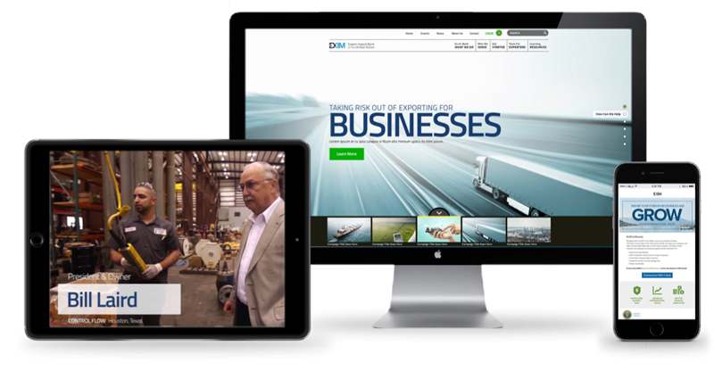 Exim webpage responsive views