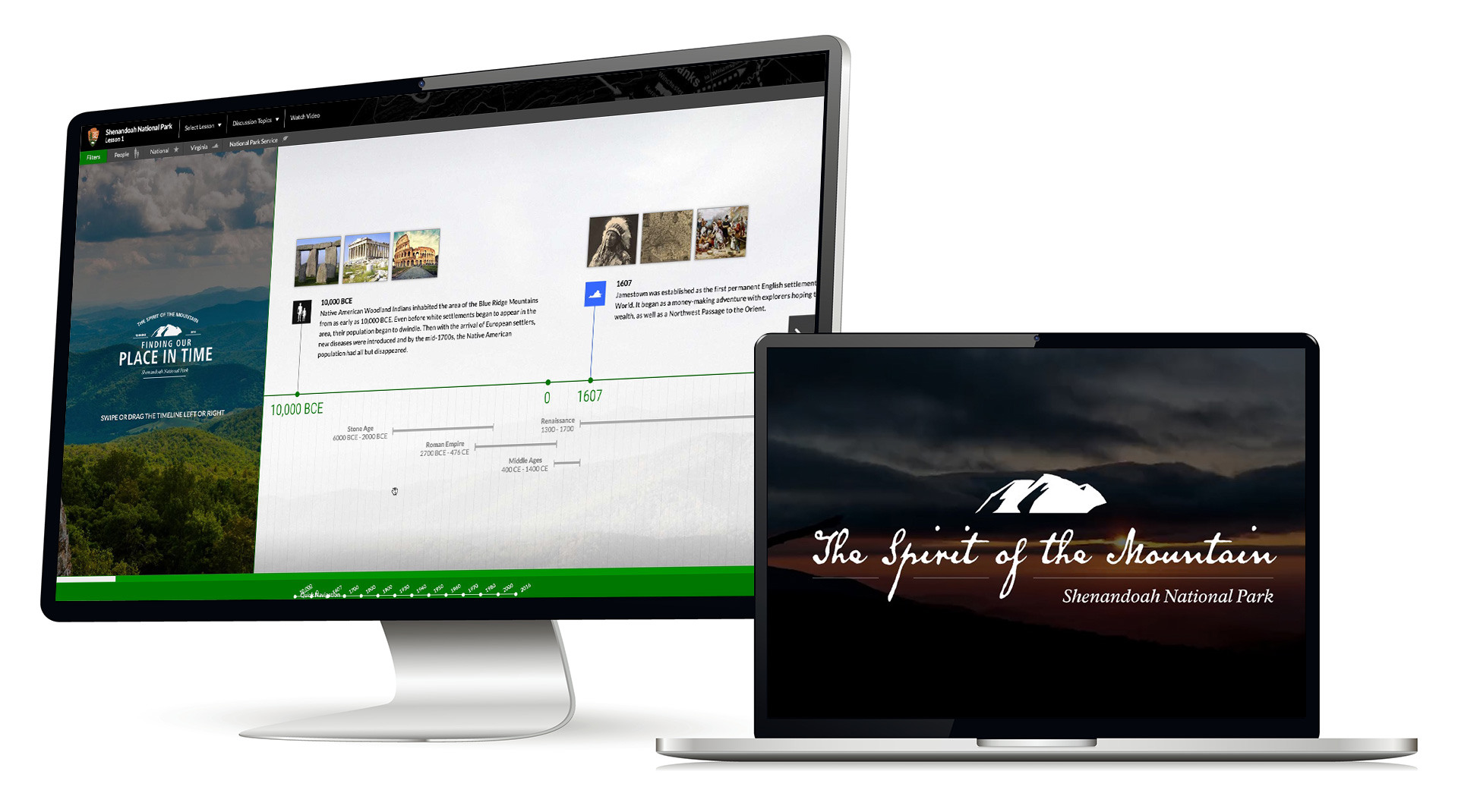 National Park Service website first view