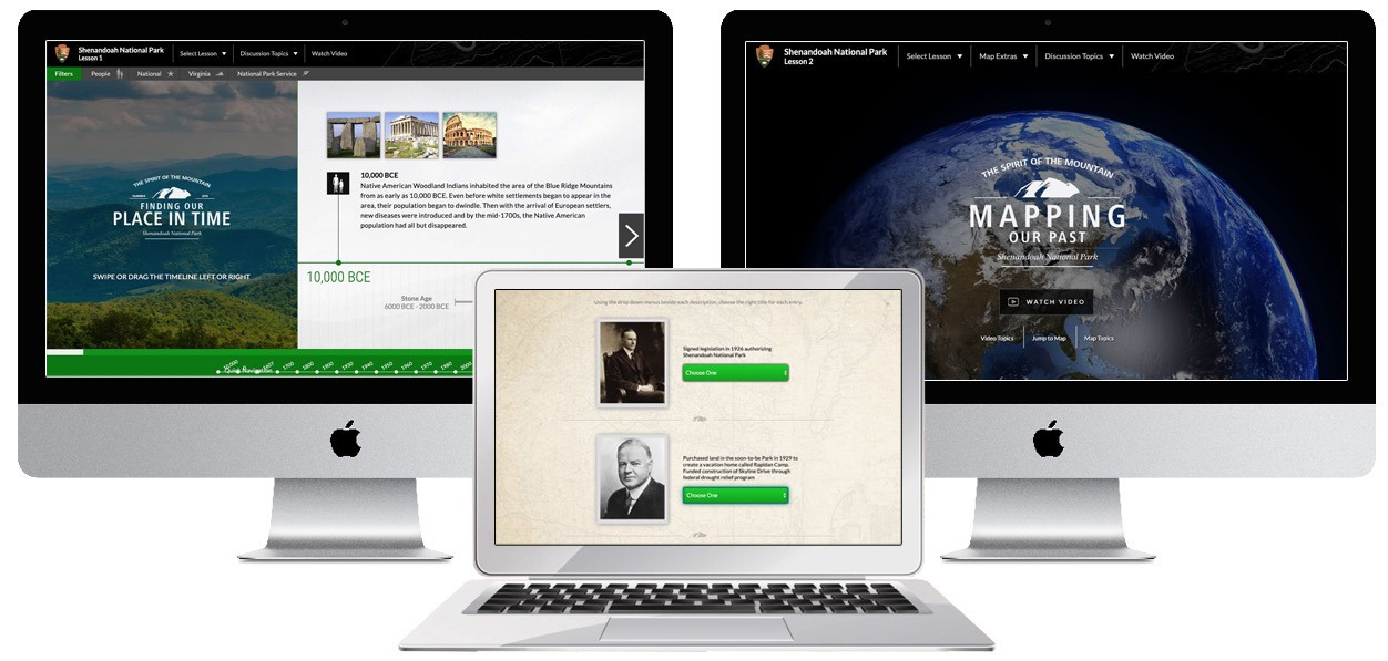 Shenandoah National Park website on different devices.