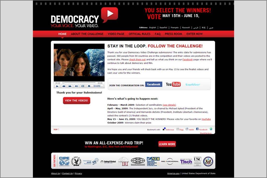 Department of State microsite design second view