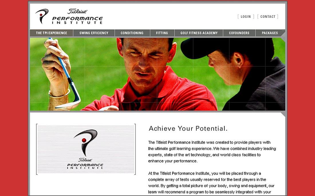 Titleist website view