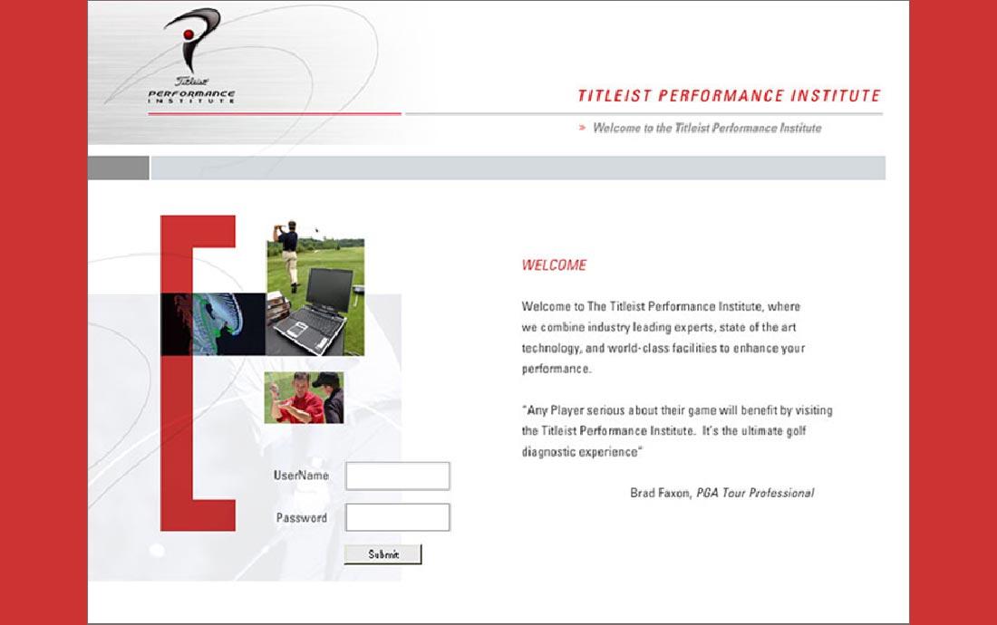 Titleist website view