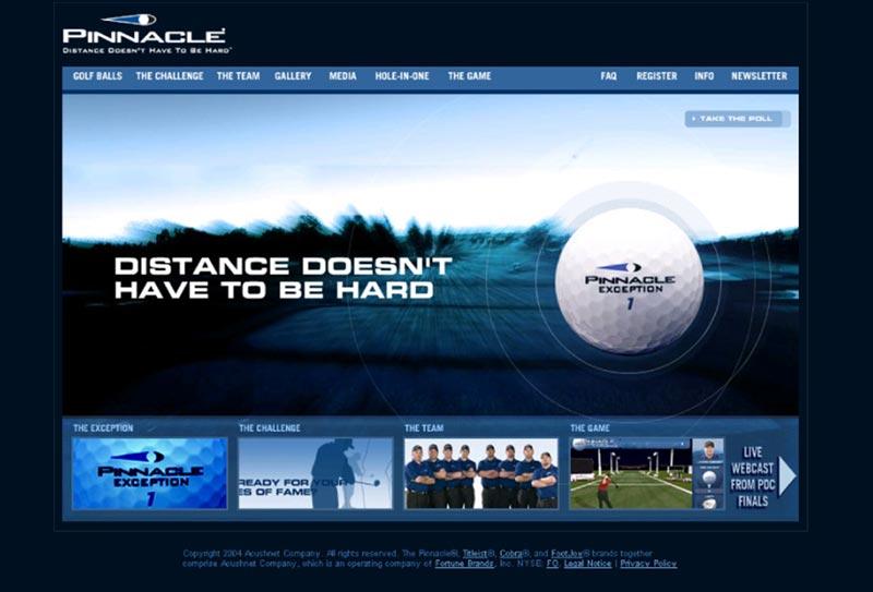 Titleist website view