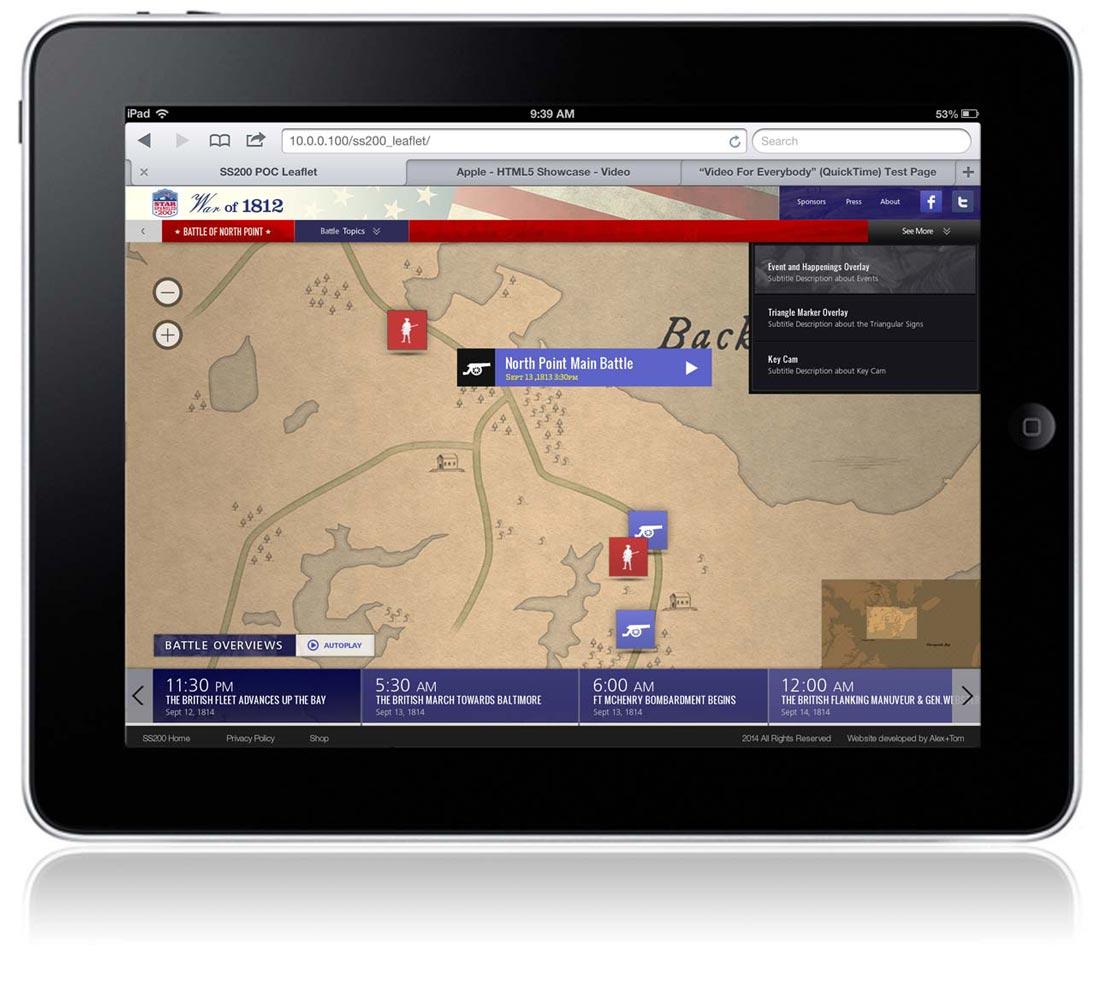 1812 interactive web application first view