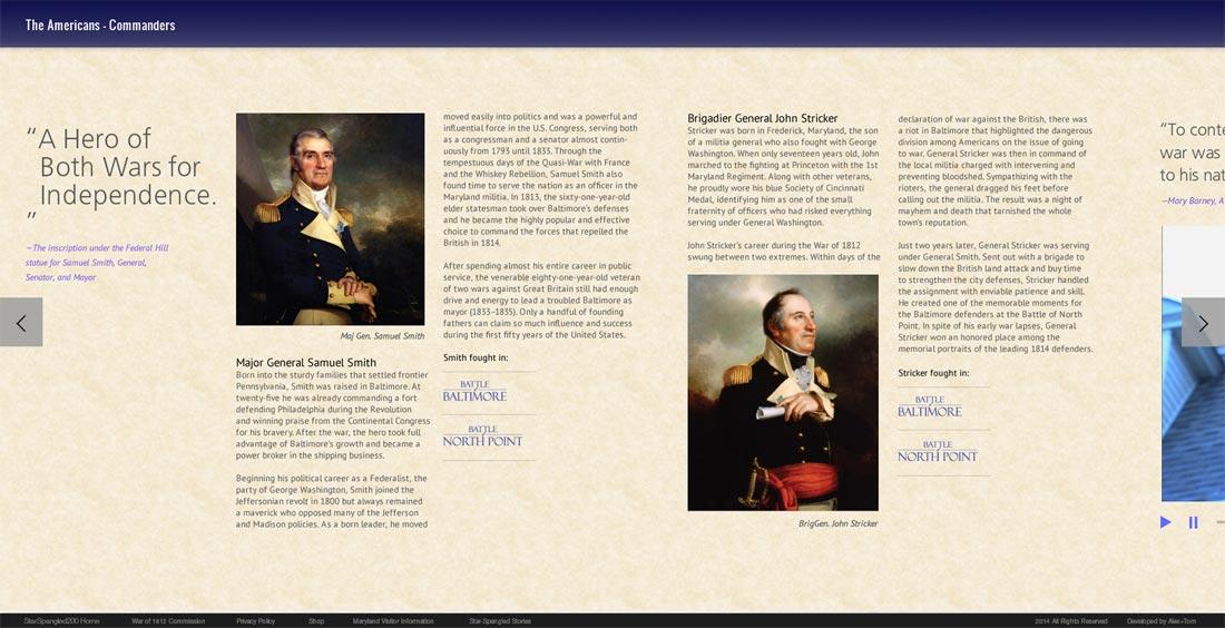 1812 interactive web application second view