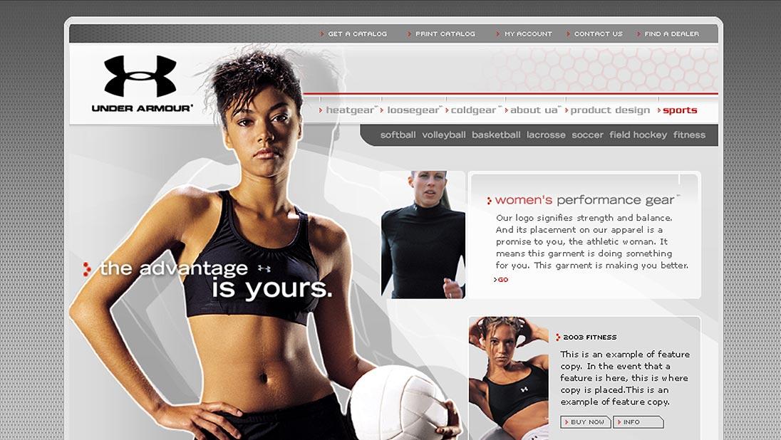 Under Armour thrid website view